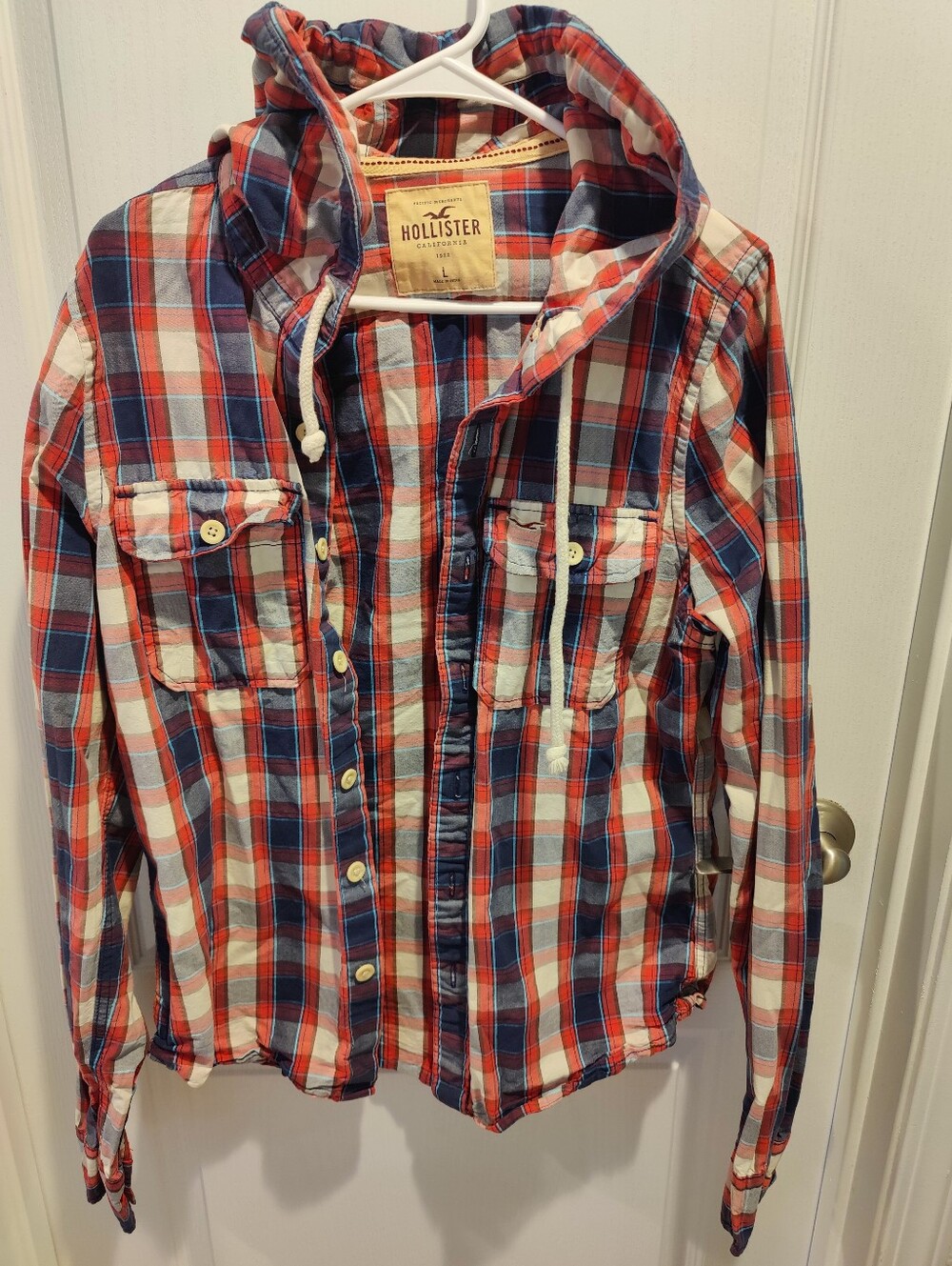 Hollister Plaid Button Up Hoodie